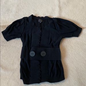 Fendi cinched waist black sweater. Short sleeve.